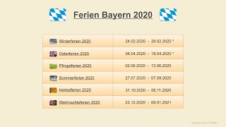 Ferien Bayern 2020 [upl. by Kandace342]