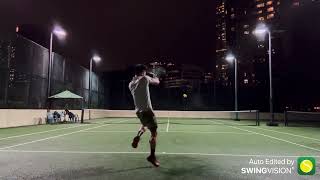 Tennis singles match in the rain vs Kyle [upl. by Garlen282]