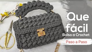 🔥Que fácil es tejer este hermoso bolso a crochet paso a paso para principiantes [upl. by Pudens278]