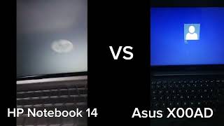 Hp Notebook 14 VS Asus X00AD Computer test Boot [upl. by Lewse]