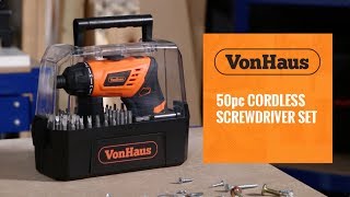 VonHaus 50pc Cordless Screwdriver Set [upl. by Dnomra827]