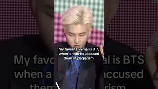 My favourite animal is BTS when a reporter accused them of plagiarism [upl. by Bui169]