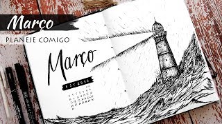 Planeje comigo  Março de 2019 no meu Bullet Journal  Marina Araújo [upl. by Goddard]