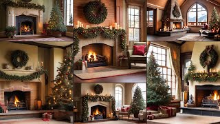 Christmas by the Fireplace Music  Christmas Mantle amp Fireplace Scene  Christmas Music Ambiance [upl. by Buyse]