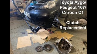 Toyota AygoPeugeot 107Citroen C1 Clutch change [upl. by Eziechiele]