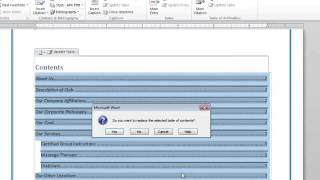 How to Edit a Table of Contents  Microsoft Word Doc Tips [upl. by Batista]