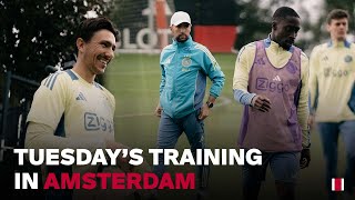 15 MINUTES OF TRAINING FOOTAGE  The Ajax squad brings a lot of energy ⚡️⚽️ [upl. by Ahsinet]