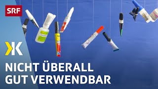 Sekundenkleber im Test Nicht bei allen Materialien gut  2018  Kassensturz  SRF [upl. by Einor]