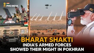 Bharat Shakti Indias Armed Forces show their might in Pokhran [upl. by Itagaki824]