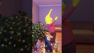 When a cat saw a christmas tree and destroyed it🤣🤣 funny banana minions [upl. by Turino499]