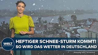 WETTER Heftige Unwetter drohen in Deutschland Es kommt mehr Schnee Diese Regionen sind betroffen [upl. by Nosac20]