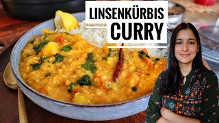 Linsenkürbis Curry  Einfaches indisches Rezept 🙏  Gesund und Lecker [upl. by Zeiger223]