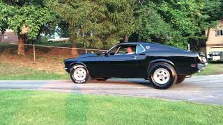 1969 Ford Mustang 428 Cobra Jet Small Burnout [upl. by Rothberg23]