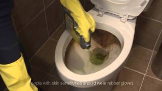 How to clean a toilet with CLR Calcium Lime amp Rust Remover amp CLR Bath amp Kitchen Cleaner [upl. by Ennelram]