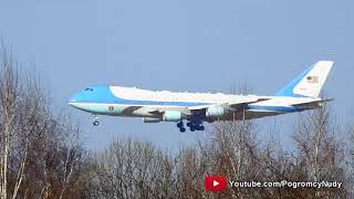 BOENING VC25A Air Force One lądowanie na EPRZ  Prezydent Joe Biden przyleciał do Polski [upl. by Maclaine]