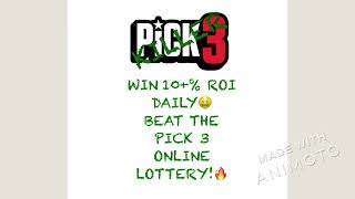 Pick 3 KILLER STRATEGY 10 ROI DAILY [upl. by Hseyaj260]