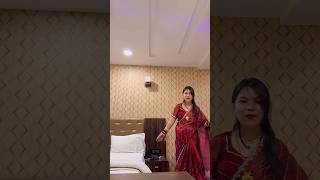 JimmyChoo Saree 🩷 Barati Looks With My Half Family 🥰 shortsfeed baratiya sadi grwm saree [upl. by Arraic900]