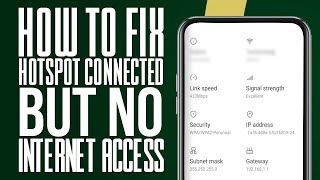 How To Fix Hotspot Connected But No Internet Access 2024 Best Method [upl. by Kimon]