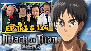 First time watching Attack on Titan reaction episodes 1X3 amp 1X4 Sub [upl. by Milburt955]