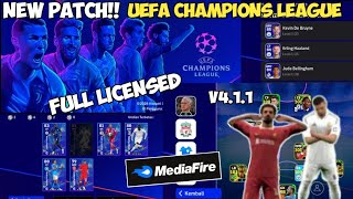 Download PATCH UEFA Champions League Efootball PES 2025 Mobile NEW UPDATE V411 [upl. by Ahsilyt]