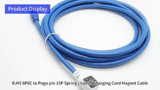 RJ45 Network Lan Connector with Spring Loaded Pogo Pin Cable 15Pin Pogo Pin Network Cable [upl. by Imena]