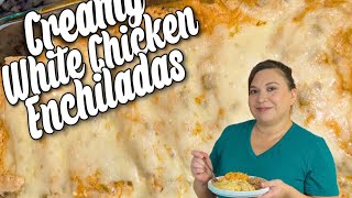 DELICIOUS Creamy White Chicken Enchiladas [upl. by Ilarin]