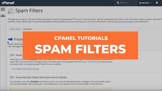 cPanel Tutorials  Spam Filters [upl. by Linnea]