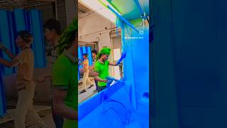 Powder coating process contro blue 💙🔵 youtubeshorts powerlifting duet power construction 🧬 [upl. by Earahc]