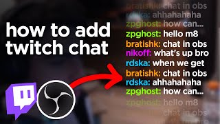 How to add twitch chat in OBS  full guide [upl. by Eniarda795]