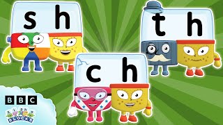 📖 SH CH and TH Letter Teams with Alphablock H 📖  Learn to Read and Spell  Alphablocks [upl. by Aivart]