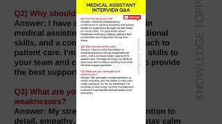 Medical Assistant Interview Questions and Answers [upl. by Saqaw]