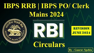 RBI Circulars detailed explanation  RBI in News  RRB Clerk PO Mains 2024  NAINITAL BANK  2024 [upl. by Zacharias289]