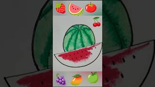 painting watermelon oil pastel 🍉🍉 shortsfeed shortvideos shorts short drawing shortvideo [upl. by Dearr96]