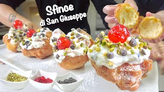 SFINCE DI SAN GIUSEPPE ricetta tipica siciliana BIGNÈ FRITTI vuoti e asciutti [upl. by Yssim]