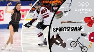 Figure Skating vs Ice Hockey  Who Will be Best at the Other Sport  Sports Swap Challenge [upl. by Oigroig]