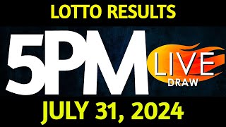 Lotto Result Today 500 pm draw July 31 2024 Wednesday PCSO LIVE [upl. by Rue]