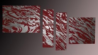 How to make a fluid painting in red and silver  Toulouse  Gecko Bilder HD [upl. by Golter920]