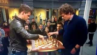 Lars Monsen 3mins vs Magnus Carlsen 30secs in a game of chess [upl. by Alleras]