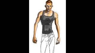 Fashion Drawing Action Hero shorts fashiondrawingtutorial digitaldrawing [upl. by Karney]