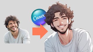 Turn Photo To ANIME Character In Canva Cartoon Effect Tutorial [upl. by Bernj]