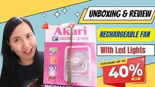 UNBOXING AND REVIEW AKARI RECHARGEABLE FAN WITH LED LIGHTS  40 OFF  ACE HARDWARE  NEW LIP BALM [upl. by Ransome571]