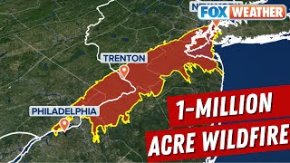 Largest Wildfire In Texas History Could Stretch From New York To Philadelphia [upl. by Naihtsirc]