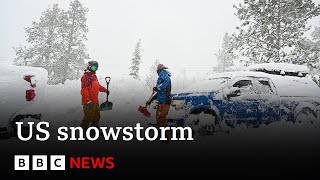 Massive US blizzard hits California and Nevada  BBC News [upl. by Sordnaxela]