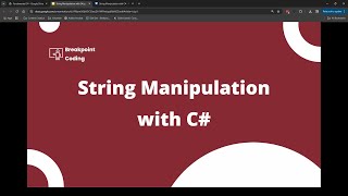 String Manipulation with C [upl. by Eisteb]