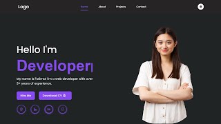 Create a Responsive Personal Portfolio Website Using HTML CSS amp JavaScript [upl. by Herrington]