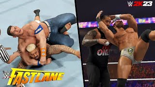 John Cena amp LA Knight vs The Bloodline  Fastlane 2023 Prediction Highlights WWE 2K23 [upl. by Adnahs]