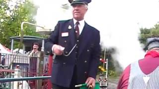 Ride on 725quot Gauge STEAM TRAIN at Mizens Miniature Railway Knaphill Surrey UK [upl. by Enilekcaj]