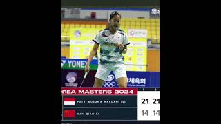 Kalahkan Man Qian Xi 21 14 21 14 Putri KW Juara Korea Master 2024 [upl. by Ekim]