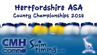 Hertfordshire ASA  Swimming County Championships 2014 Session 4 [upl. by Rubi925]