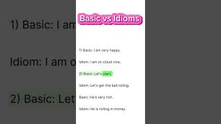 Basic vs idioms english education shorts short shortvideo viralvideo video reels [upl. by Gorski368]